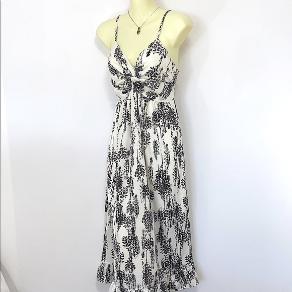 Elegant Maxi Dress White and Black Maxi Dress NWOT Sz Medium - Picture 1 of 7